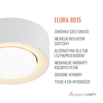 Plafon ELORA w kolorze kremowej bieli Argon