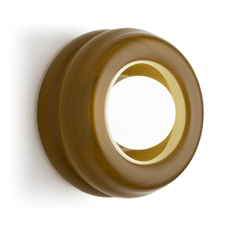 Argon TEVO Amber Wall Light with Polish Glass