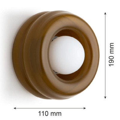 Argon TEVO Amber Wall Light with Polish Glass