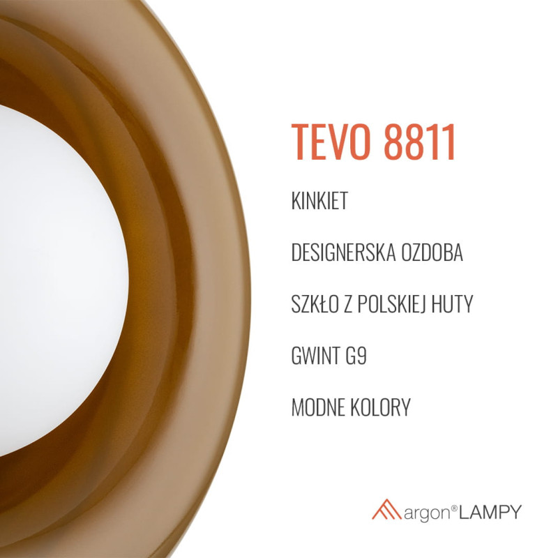 Argon TEVO Amber Wall Light with Polish Glass