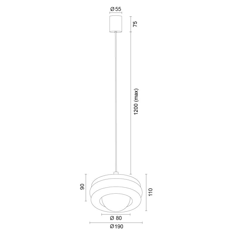 Argon TEVO Blue Glass Pendant Light
