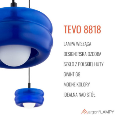 Niebieska lampa wisząca Tevo Argon