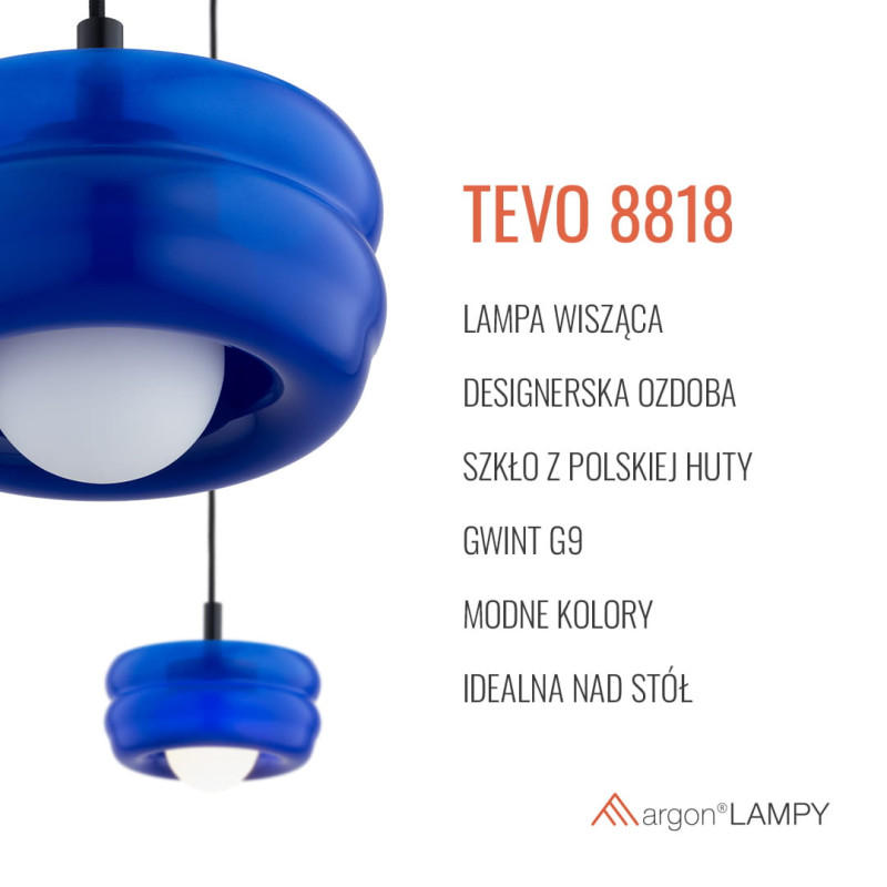 Argon TEVO Blue Glass Pendant Light