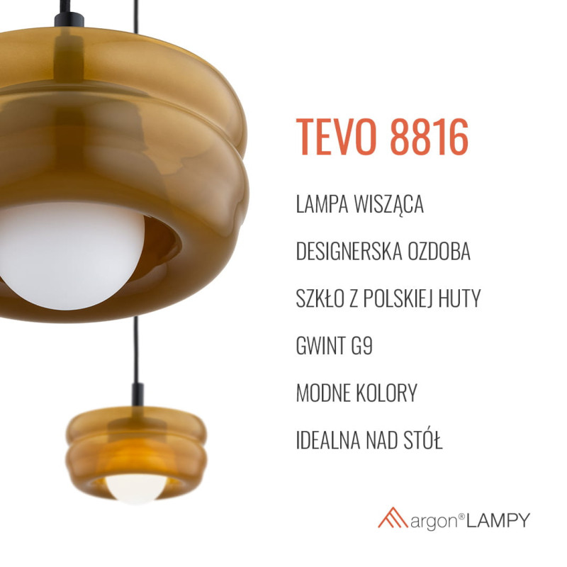 Argon TEVO Amber Glass Pendant Light
