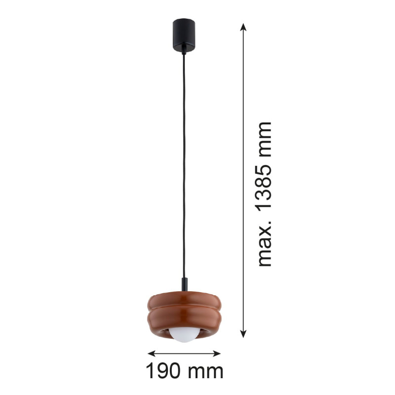 Argon TEVO Terracotta Glass Pendant Light