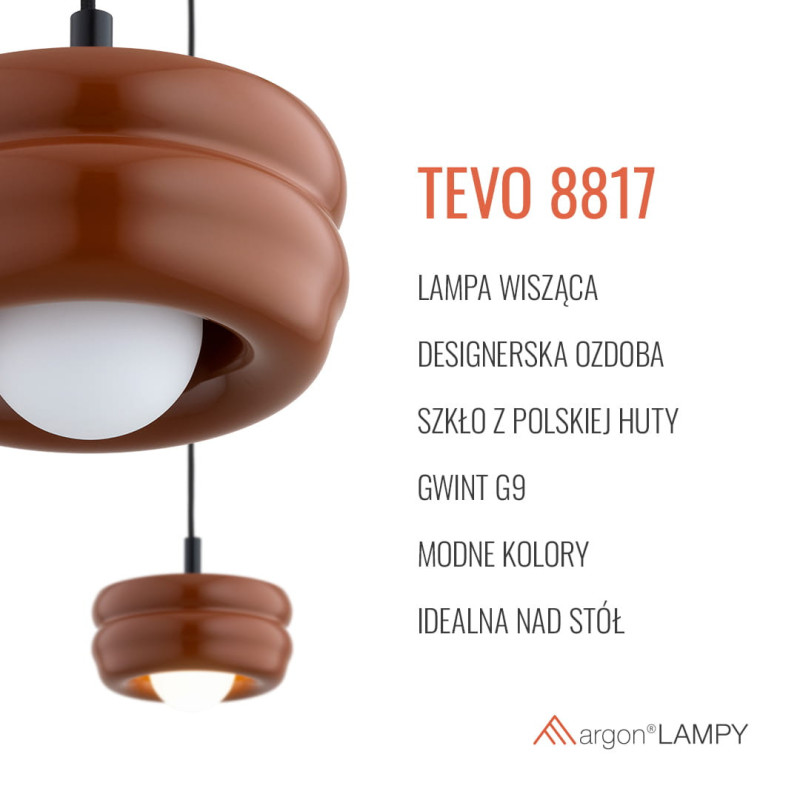 Argon TEVO Terracotta Glass Pendant Light