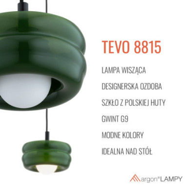 Zielona lampa wisząca Tevo Argon