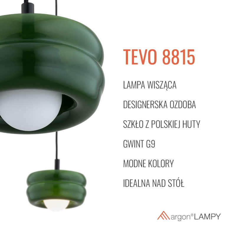 Argon TEVO Green Glass Pendant Light