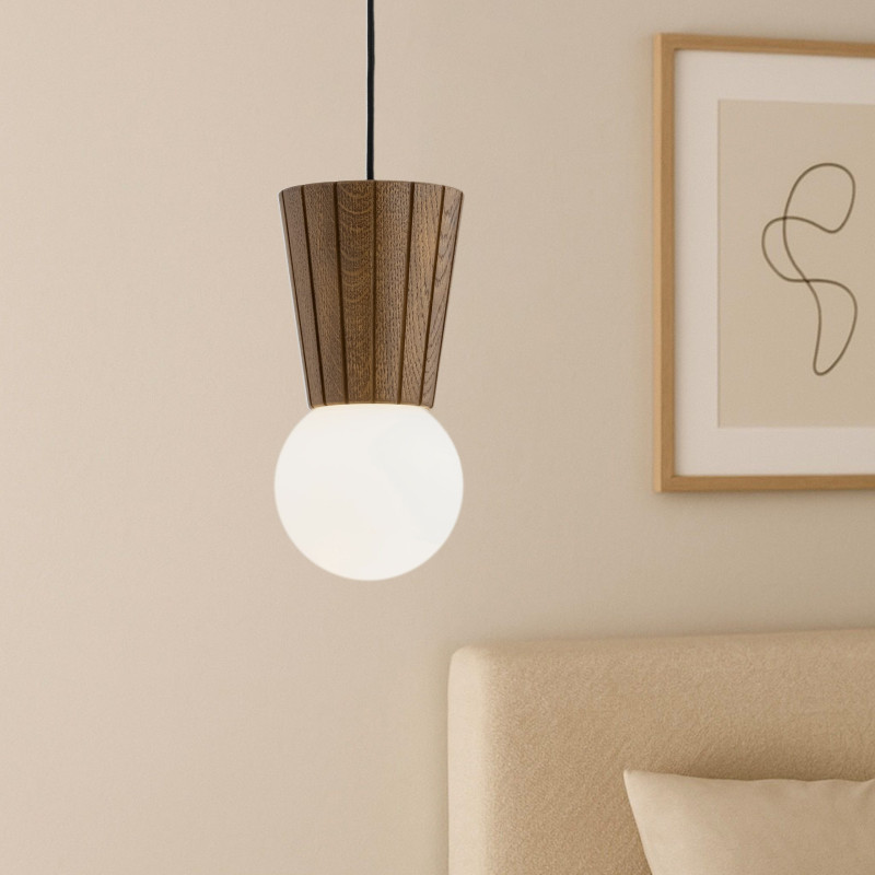 Argon VOLANTE Dark Wood Effect Pendant Light