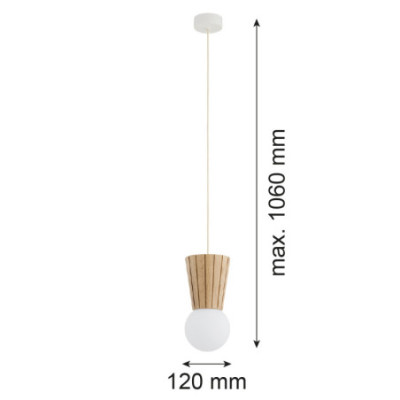 Lampa wisząca Volante w stylu jasnego drewna Argon