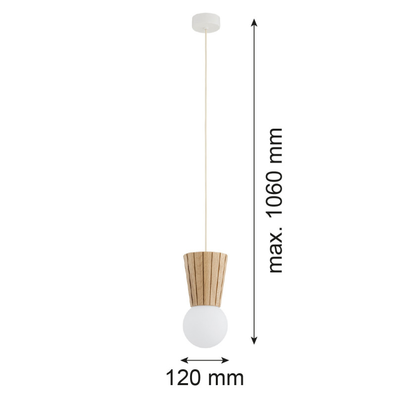 Lampa wisząca Volante w stylu jasnego drewna Argon