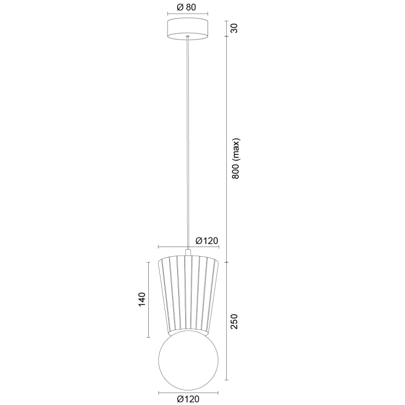 Argon VOLANTE Light Wood Effect Pendant Light
