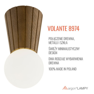 Argon VOLANTE Dark Wood Effect Ceiling Light