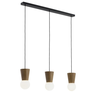 Argon VOLANTE Dark Wood Effect Triple Ceiling Light