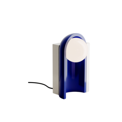 Ceramiczna lampa stołowa Cleo Crema + Blu Robot Ferroluce