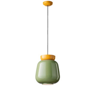 Ferroluce CORCOVADO Green and Yellow Glass Pendant Light