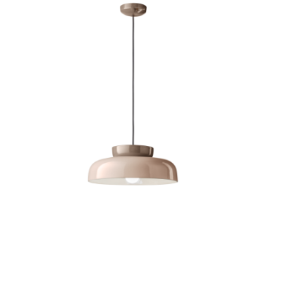 Ceramiczna lampa wisząca Marcan? Moka+Grigio Sabbia z szaro- beżowym kloszem Ferroluce