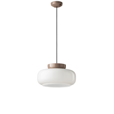 Ferroluce MARACANÀ White and Brown Pendant Light