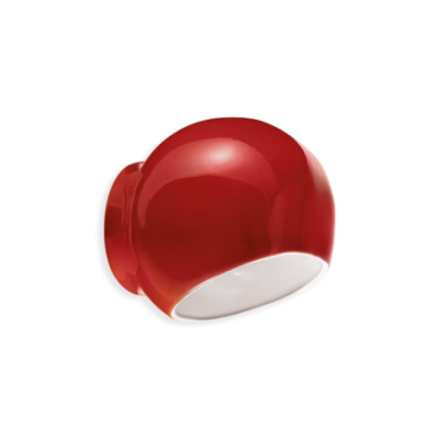 Cermaiczna lampa ścienna Ayrton Rosso z czerwonym kloszem Ferroluce