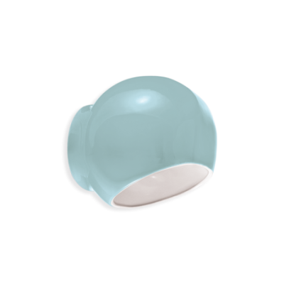Cermaiczna lampa ścienna Ayrton Azzurro z turkusowym kloszem Ferroluce
