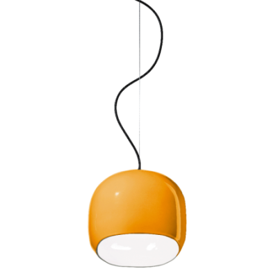 Cermaiczna lampa wisząca Ayrton Giallo z żółtym kloszem Ferroluce