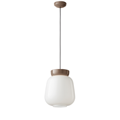 Ceramiczna lampa wisząca Corcovado Moka+ BInaco Latte z biało- brązowym kloszem Ferroluce