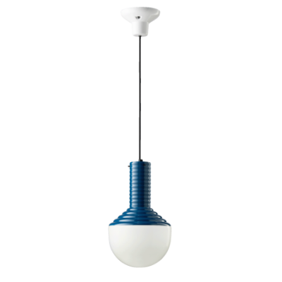 Ceramiczna lampa wisząca Selaron z niebieskim kloszem Ferroluce
