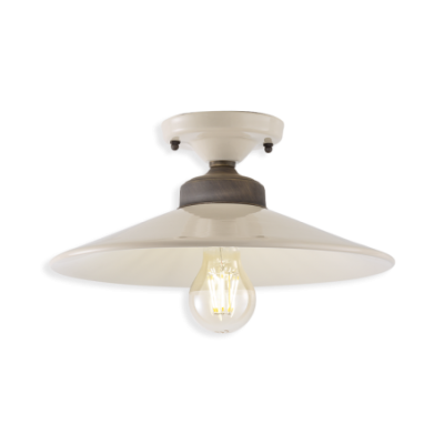 Ceramiczna lampa wisząca Colors Creme z szarym kloszem Ferroluce