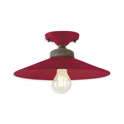 Ceramiczna lampa wisząca Colors Bordeaux z bordowym kloszem Ferroluce