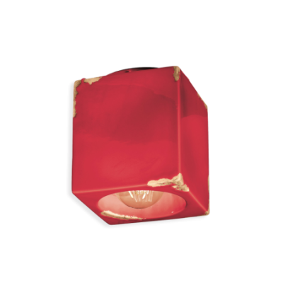 Ceramiczny plafon Vintage Rosso w kolorze czerwonym Ferroluce