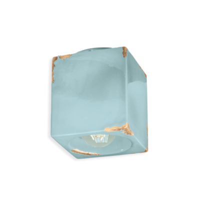 Ceramiczny plafon Vintage Azzurro w kolorze turkusowym Ferroluce