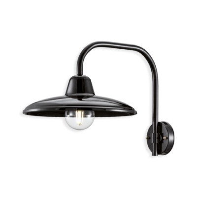 Ceramiczna lampa ścienna B&W Smalto Nero w kolorze czarnym Ferroluce