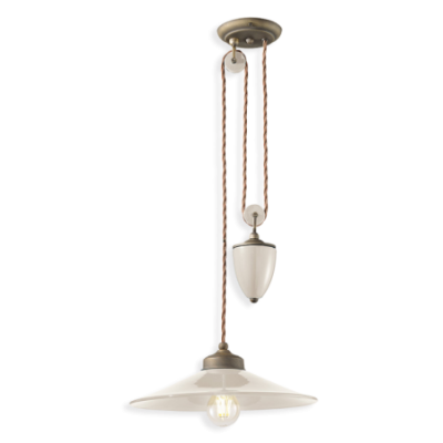 Ceramiczny lampa wisząca Colors Creme w kolorze szarym Ferroluce