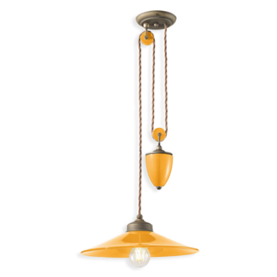 Ceramiczny lampa wisząca Colors Giallo w kolorze żółtym Ferroluce