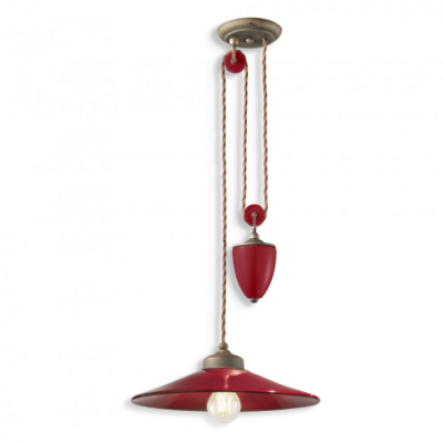 Ceramiczny lampa wisząca Colors Bordeaux w kolorze bordowym Ferroluce