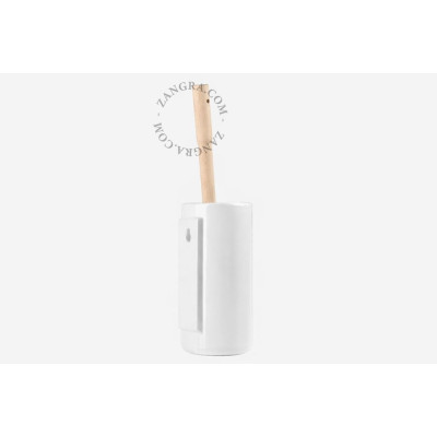 Daphne White Porcelain Toilet Brush Holder Zangra