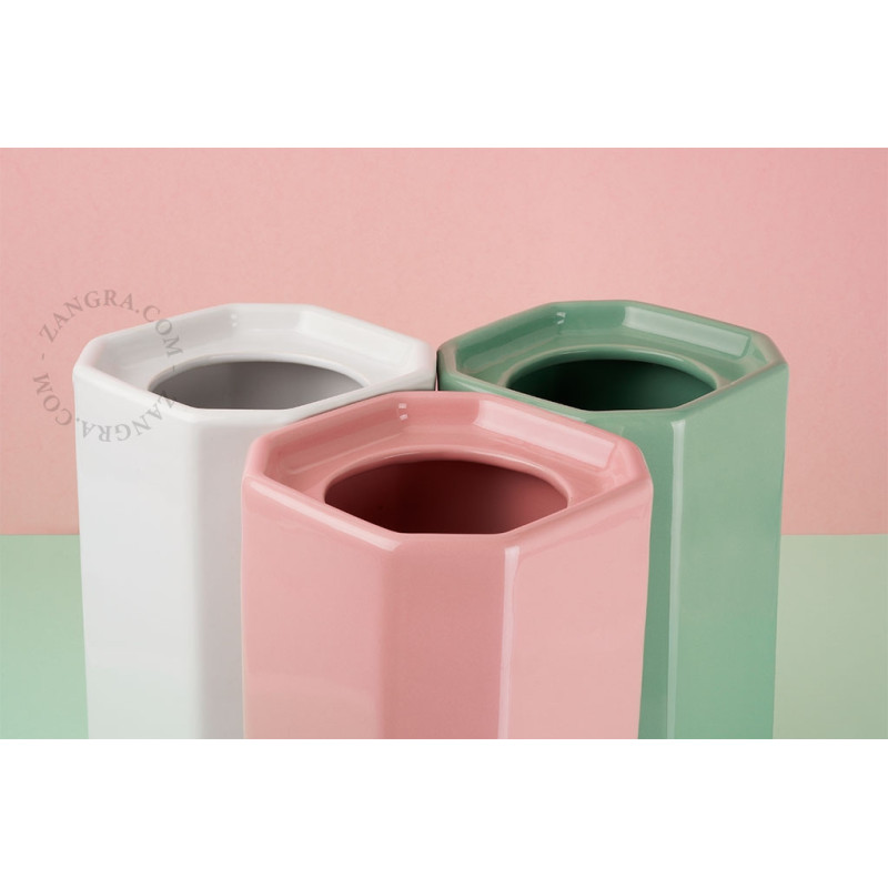 Becca White Porcelain Toilet Brush Holder, without Brush | Zangra
