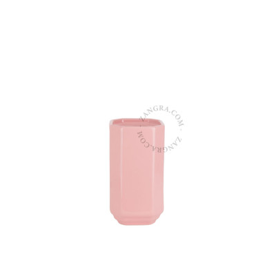Becca Art Deco Pink Porcelain Toilet Brush Holder without Brush Zangra