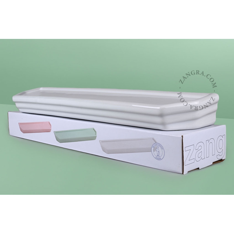 Beau white porcelain bathroom shelf Zangra