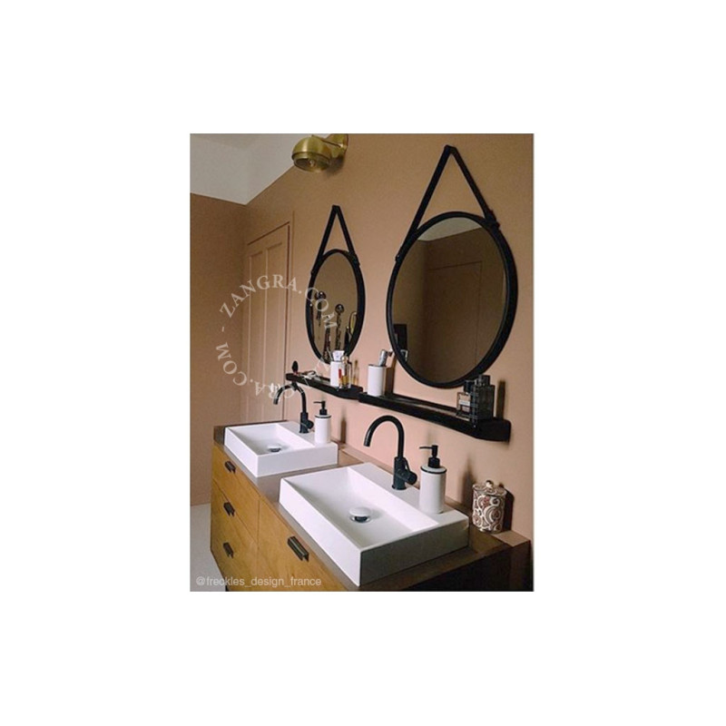 Black porcelain bathroom shelf Zangra