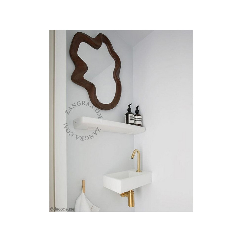 Biała porcelanowa półka łazienkowa- biała Zangra