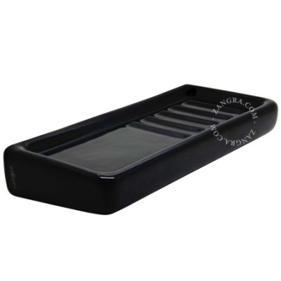 Black porcelain wall-mounted soap dish Zangra