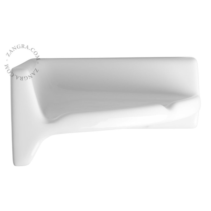White porcelain wall-mounted corner shelf Zangra