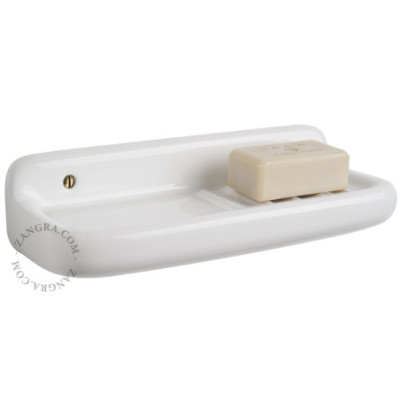 White porcelain wall-mounted soap dish Zangra