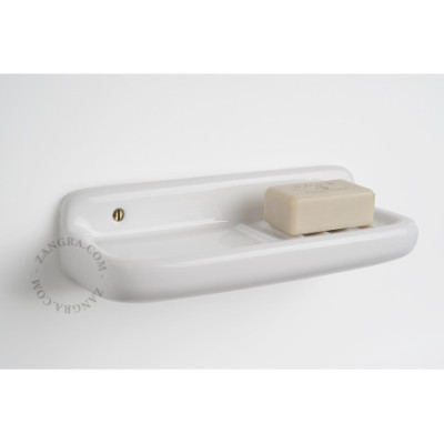 White porcelain wall-mounted soap dish Zangra