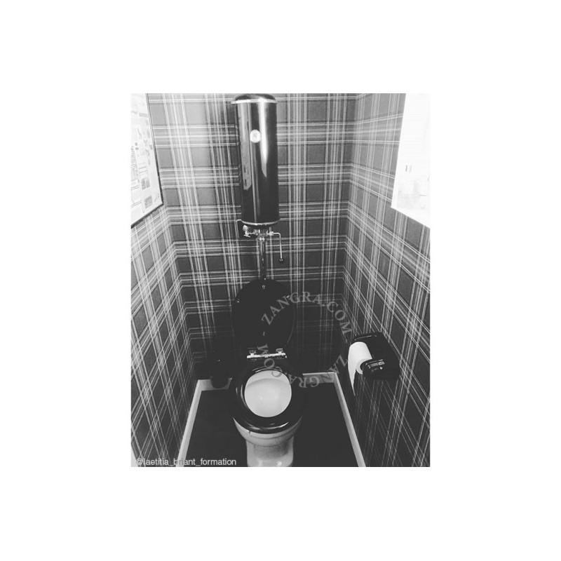 Black porcelain toilet roll holder Zangra