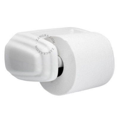 White porcelain toilet roll holder Zangra