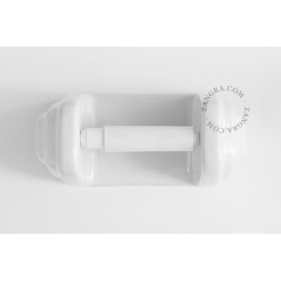 White porcelain toilet roll holder Zangra