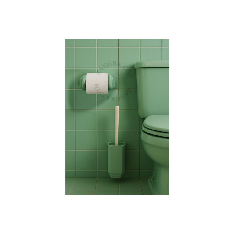 Mint green porcelain toilet roll holder Zangra