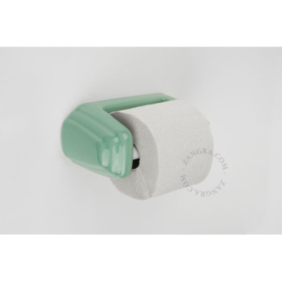 Mint green porcelain toilet roll holder Zangra